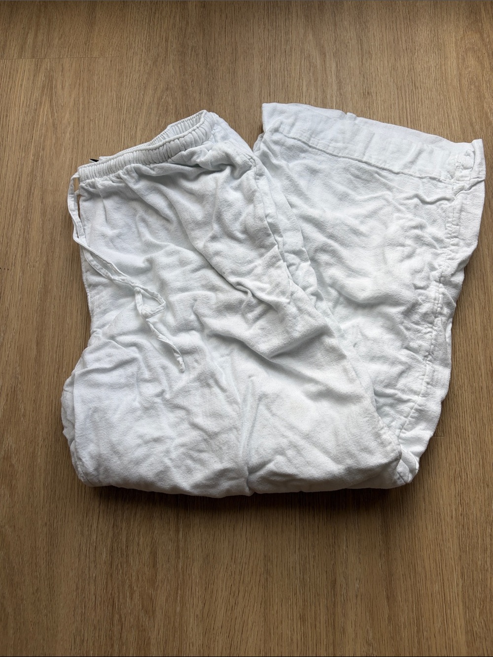 Men's White Drawstring Lounge Pants